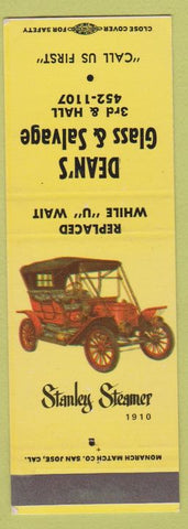 Matchbook Cover - Dean's Glass Salvage SAMPLE Insurance State Farm Geico