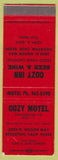 Matchbook Cover - Cozy Inn Motel Stockton CA SAMPLE