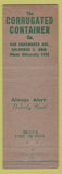 Matchbook Cover - Work Safety Corrugated Container Columbus OH boxes