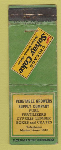 Matchbook Cover - Chicago Solvay Coke Coal Vegetable Growers Supply WEAR