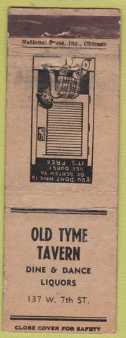Matchbook Cover - Old Tyme Tavern St Paul? MN