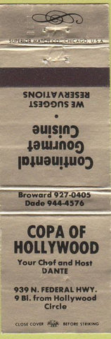 Matchbook Cover - Copa of Hollywood Broward Dade FL