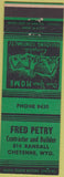 Matchbook Cover - Fred Perry Contractor Cheyenne WY green