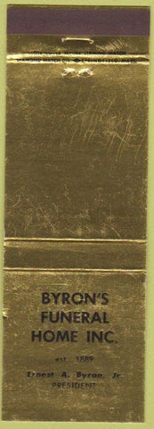 Matchbook Cover - Byron's Funeral Home