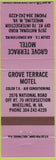 Matchbook Cover - Grove Terrace Motel Wheeling WV