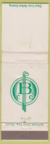Matchbook Cover - Country Club NO TOWN WORN