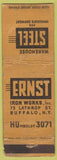Matchbook Cover - Ernst Iron Works Buffalo NY WORN