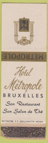 Matchbook Cover - Hotel Metropole Bruxelles Brussels WORN