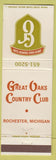 Matchbook Cover - Great Oaks Country Club Rochester MI