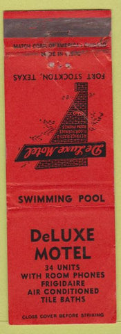 Matchbook Cover - DeLuxe Motel Fort Stockton TX CREASED