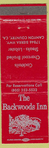 Matchbook Cover - Backwoods Inn Canyon Country CA