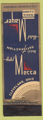 Matchbook Cover - Hotel Mecca Cleveland OH Peoria IL