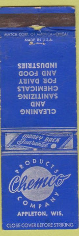 Matchbook Cover - Chemco Products Appleton WI