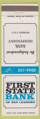 Matchbook Cover - First State Bank San Leandro CA