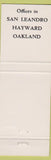 Matchbook Cover - First State Bank San Leandro CA