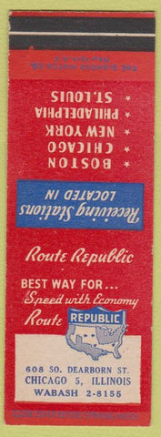 Matchbook Cover - Republic Route Trucking? Shipping Chicago IL SAMPLE