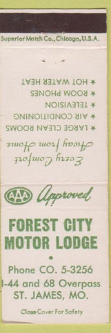 Matchbook Cover - Forest City Motor Hotel ST James MO