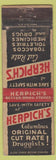 Matchbook Cover - Herpich's Cut Rate Drugs WEAR