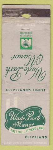 Matchbook Cover - Wade Park Manor Cleveland OH WORN