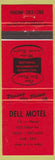 Matchbook Cover - Dell Motel Delhi ON Red