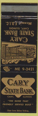 Matchbook Cover - Cary State Bank IL