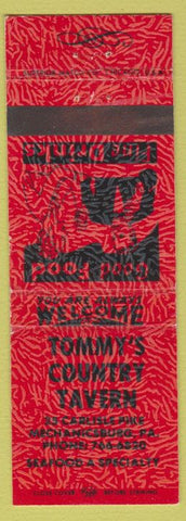 Matchbook Cover - Tommy's Country Tavern Mechanicsburg PA