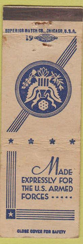 Matchbook Cover - United States Army Forces Military WEAR