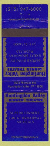 Matchbook Cover - Huntingdon Valley Dinner Theatre PA