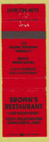 Matchbook Cover - Brown's Restaurant Wapakoneta OH