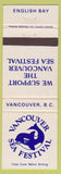 Matchbook Cover - Vancouver Sea Festival BC Whale