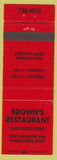 Matchbook Cover - Brown's Restaurant Wapakoneta OH