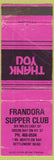 Matchbook Cover - Frandora Supper Club Green Bay WI WEAR