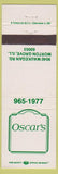 Matchbook Cover - Oscar's Morton Grove IL