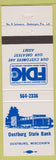 Matchbook Cover - Oostburg State Bank Oostburg WI