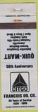 Matchbook Cover - Citgo Oil Gas Janesville Madison WI WEAR