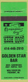 Matchbook Cover - Golden Star Bar Fremont WI
