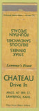 Matchbook Cover - Chateau Drive In Lawrence KS WORN