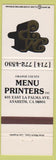 Matchbook Cover - Menu Printers Anaheim CA