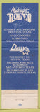 Matchbook Cover - Dallas Midnight Rodeo Houston San Antonio Corpus Christi TX