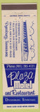Matchbook Cover - Plaza Motel Restaurant Dyersburg TN
