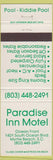 Matchbook Cover - Paradise Inn Motel Myrtle Beach SC