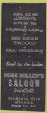 Matchbook Cover - Miller's Saloon Virginia City NV BOBTAIL
