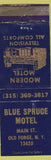 Matchbook Cover - Blue Spruce Motel Old Forge NY