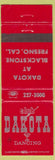 Matchbook Cover - Club Dakota Fresno CA