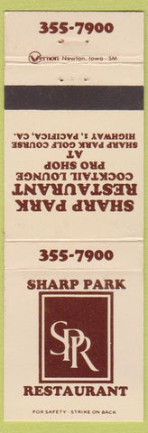 Matchbook Cover - Sharp Park Restaurant Pacifica CA