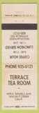Matchbook Cover - Terrace Tea Room Walnut Creek CA WORN