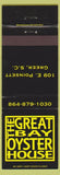 Matchbook Cover - The Great Bay Oyster House Greer SC