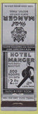 Matchbook Cover - Hotel Manger Boston MA