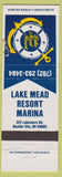 Matchbook Cover - Lake Mead Resort Marina Boulder City NV