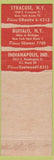Matchbook Cover - Mohawk Manor Hotels Syracuse Buffalo Indianapolis